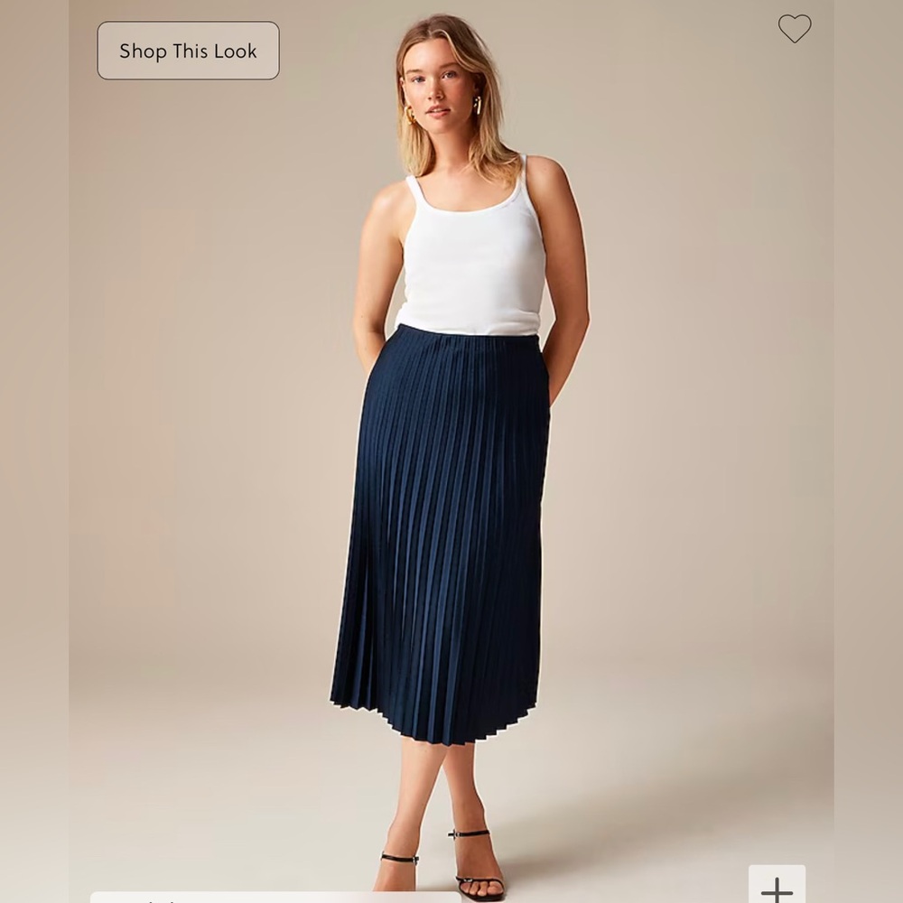 NWOT J. Crew Gwyneth pleated slip skirt in Navy. Washed, but not worn.